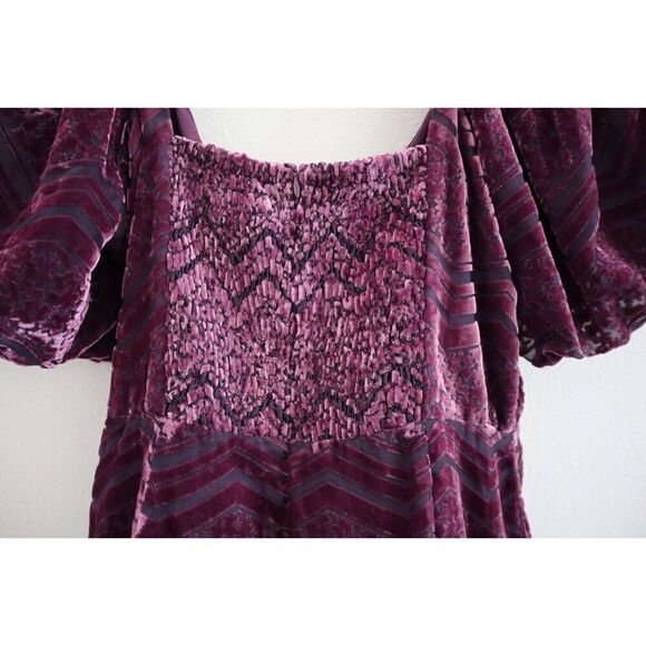 Adelyn Rae F2210D5188 Women Sz M Plum Purple Sasha Velvet Burnout Mini Dress - Picture 5 of 11